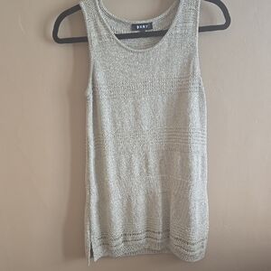 DKNY Sleeveless Knit Top in Cream